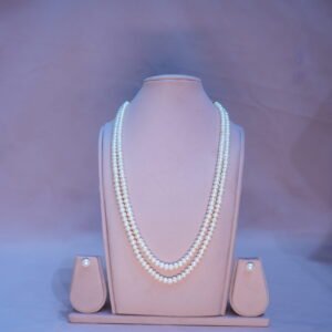 Double line pearls necklace