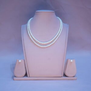 Double line pearls necklace