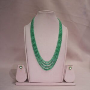 Natural Zambia emerald beads mala