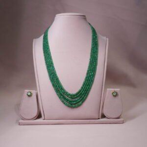 Natural Zambia emerald beads mala