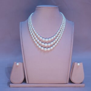 Triple Line Pearls Necklace