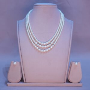 Triple Line Pearls Necklace