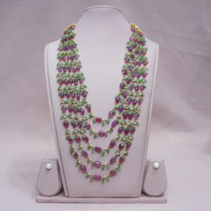 Natural Ruby And Natural Emerald Beads Mala