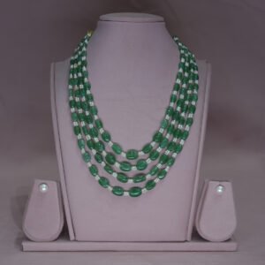 Berial Panna Beads And Seed Pearls Mala