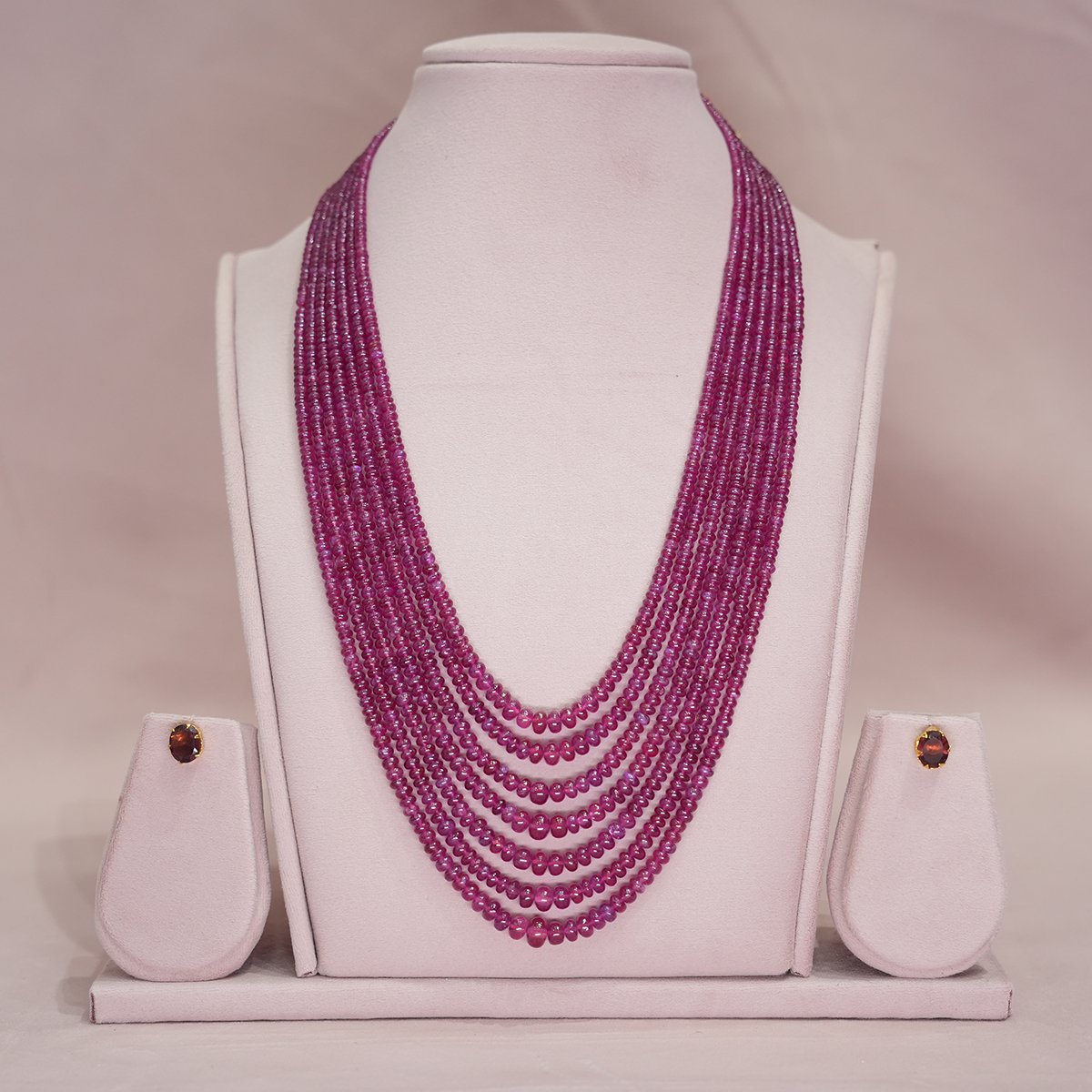 Natural Ruby Layered Beads Mala