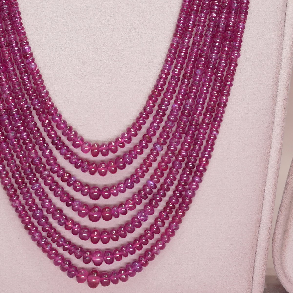 Natural Ruby Layered Beads Mala - Image 2