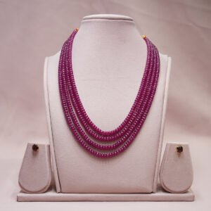 Chatam Ruby Pumpkin Beads Mala