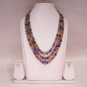 Multi Sapphire Kharbuja Beads