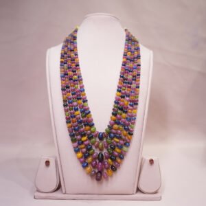 Multi Sapphire Kharbuja Beads Mala