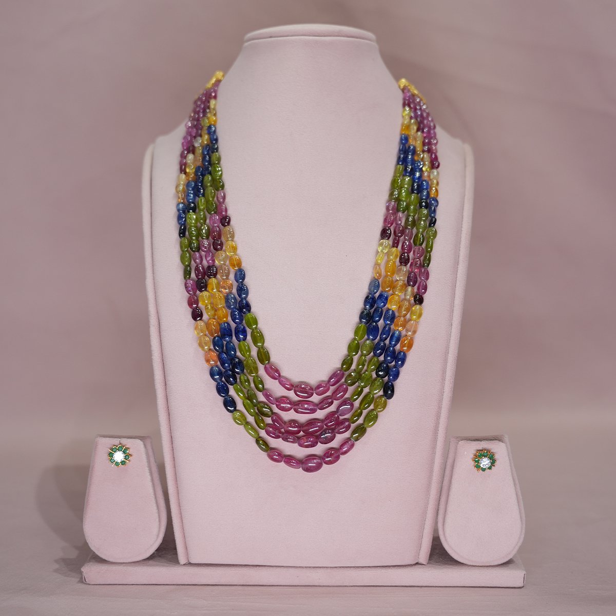Multi Sapphire Beads Mala