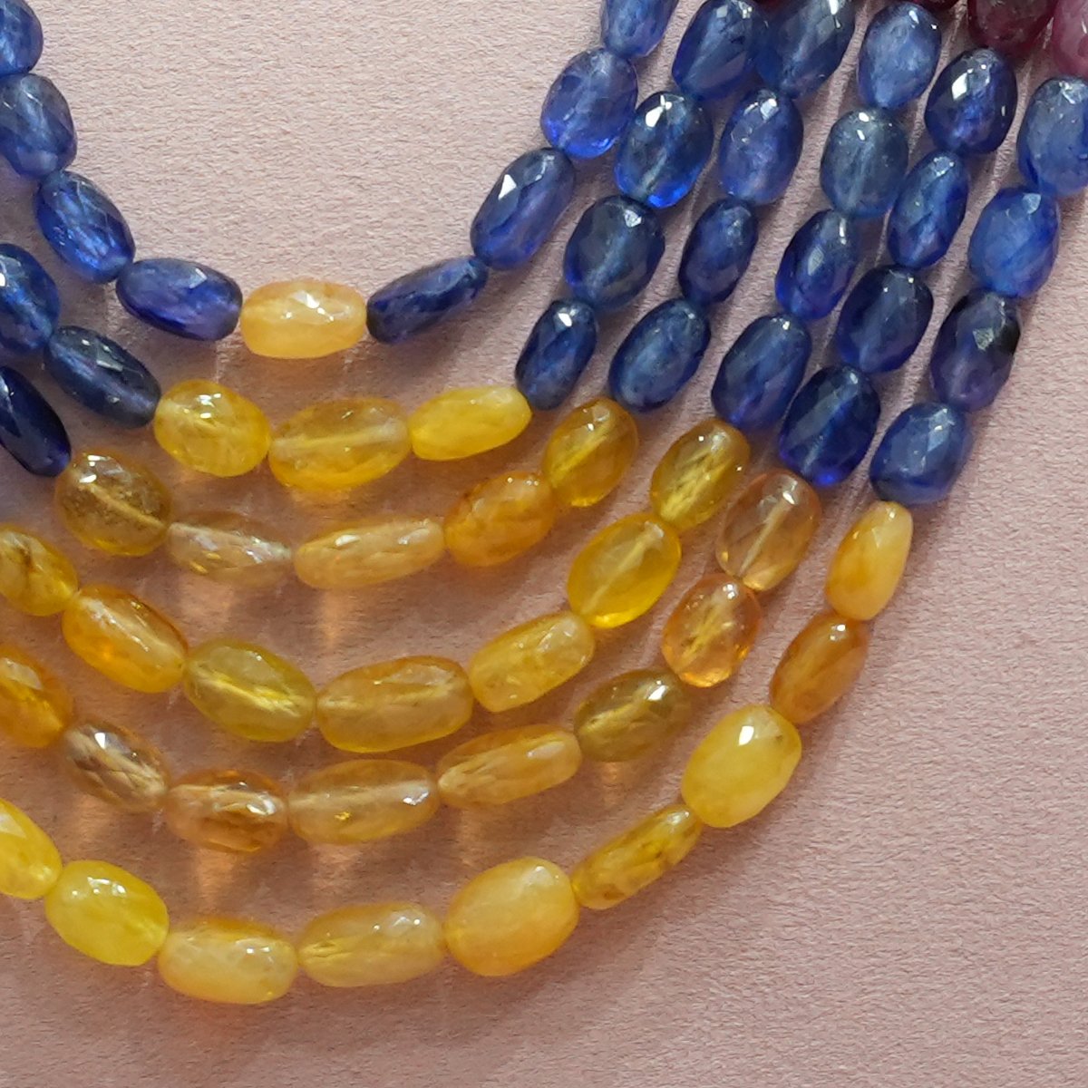 Natural Multi Sapphire Beads Mala - Image 2