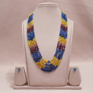 Natural Multi Colour Sapphire Beads Mala